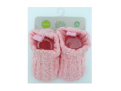 Cable Knitted Bootie Pink 0-6M